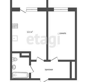 1-к квартира, вторичка, 41м2, 2/10 этаж