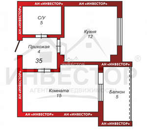 1-к квартира, вторичка, 37м2, 9/16 этаж
