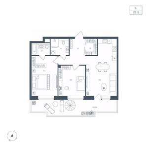 1-к квартира, вторичка, 83м2, 6/8 этаж