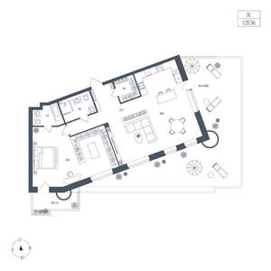 1-к квартира, вторичка, 129м2, 2/6 этаж