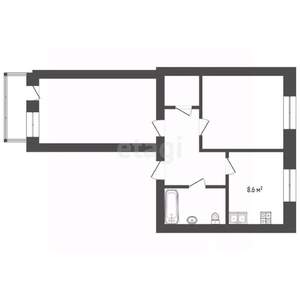 2-к квартира, вторичка, 55м2, 5/5 этаж