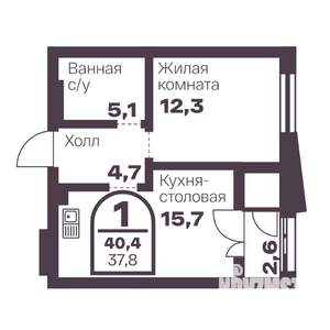 1-к квартира, вторичка, 38м2, 4/24 этаж