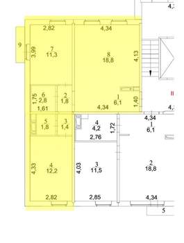 3-к квартира, сданный дом, 56м2, 10/10 этаж