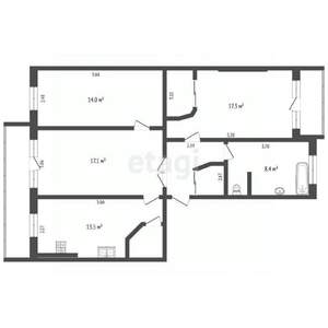 3-к квартира, вторичка, 77м2, 3/5 этаж