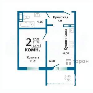 1-к квартира, вторичка, 32м2, 8/10 этаж