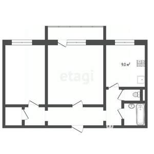2-к квартира, вторичка, 57м2, 4/10 этаж