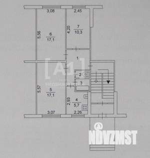 3-к квартира, вторичка, 61м2, 1/5 этаж