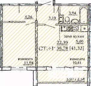2-к квартира, вторичка, 41м2, 5/10 этаж