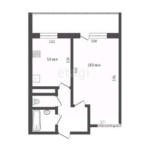 1-к квартира, вторичка, 36м2, 14/14 этаж