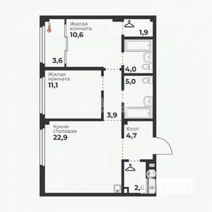 2-к квартира, вторичка, 67м2, 11/23 этаж