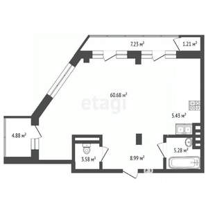 3-к квартира, вторичка, 91м2, 6/23 этаж