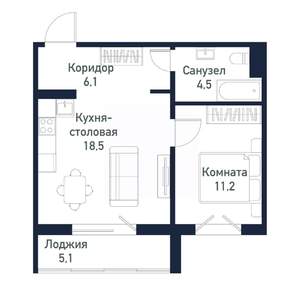 1-к квартира, вторичка, 40м2, 5/10 этаж