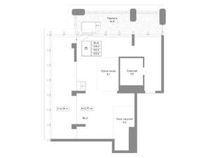 Студия квартира, строящийся дом, 114м2, 16/29 этаж