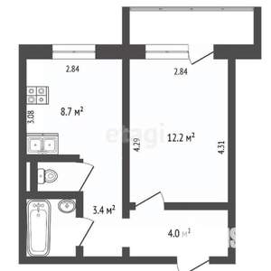 1-к квартира, вторичка, 32м2, 5/10 этаж