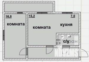 2-к квартира, вторичка, 53м2, 12/21 этаж