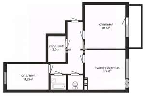 2-к квартира, вторичка, 67м2, 1/10 этаж