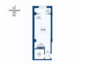 1-к квартира, вторичка, 39м2, 3/25 этаж