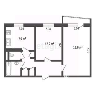 2-к квартира, вторичка, 49м2, 5/9 этаж