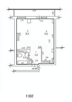 Студия квартира, вторичка, 43м2, 7/16 этаж