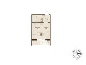 1-к квартира, вторичка, 27м2, 7/9 этаж