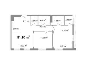 2-к квартира, строящийся дом, 81м2, 4/11 этаж
