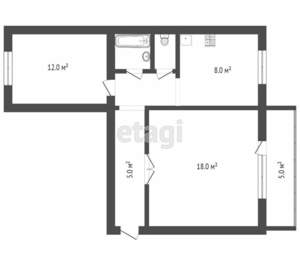 2-к квартира, вторичка, 53м2, 3/10 этаж