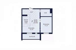 2-к квартира, вторичка, 43м2, 6/10 этаж