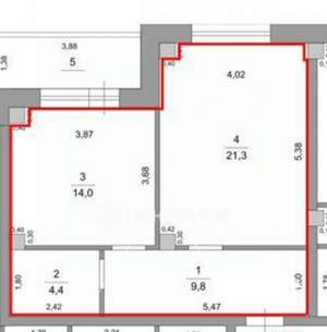 2-к квартира, вторичка, 50м2, 10/18 этаж