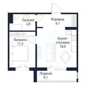 1-к квартира, вторичка, 40м2, 1/10 этаж