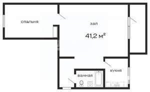 2-к квартира, вторичка, 41м2, 4/5 этаж