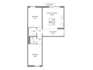 3-к квартира, вторичка, 57м2, 7/10 этаж