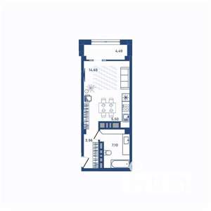 1-к квартира, вторичка, 36м2, 5/23 этаж