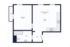 1-к квартира, вторичка, 36м2, 4/10 этаж