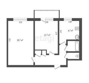 2-к квартира, вторичка, 47м2, 4/9 этаж