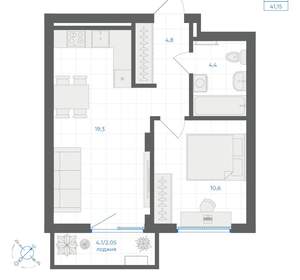 1-к квартира, вторичка, 41м2, 5/18 этаж