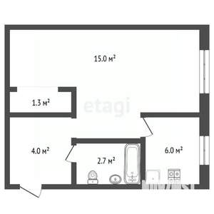 1-к квартира, вторичка, 30м2, 5/5 этаж