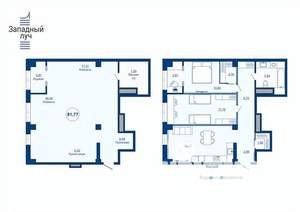 1-к квартира, вторичка, 82м2, 2/23 этаж