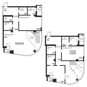 3-к квартира, вторичка, 231м2, 26/29 этаж