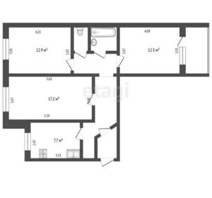 3-к квартира, вторичка, 74м2, 3/10 этаж