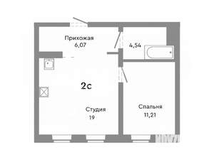 1-к квартира, вторичка, 41м2, 8/10 этаж
