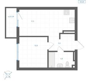 1-к квартира, вторичка, 39м2, 10/18 этаж