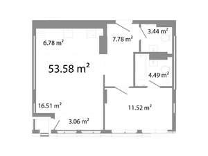 2-к квартира, строящийся дом, 54м2, 9/21 этаж