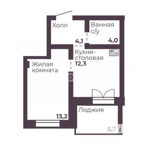 1-к квартира, вторичка, 34м2, 2/10 этаж