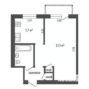 1-к квартира, вторичка, 32м2, 4/5 этаж