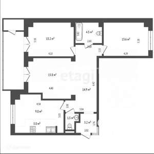 4-к квартира, вторичка, 108м2, 20/23 этаж