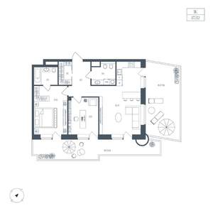 1-к квартира, вторичка, 88м2, 3/8 этаж
