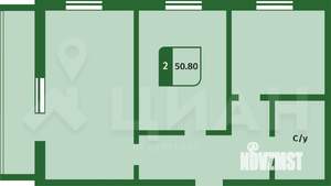 2-к квартира, вторичка, 53м2, 2/9 этаж