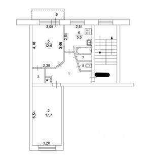 2-к квартира, вторичка, 48м2, 5/5 этаж