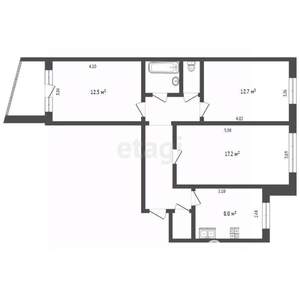 3-к квартира, вторичка, 65м2, 4/10 этаж