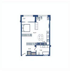 1-к квартира, вторичка, 56м2, 17/23 этаж